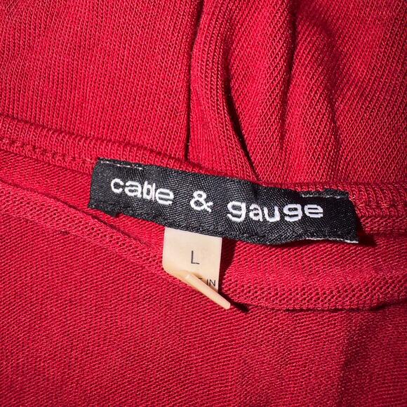 Cable and gauge long sleeve red blouse women’s size large - Picture 7 of 7